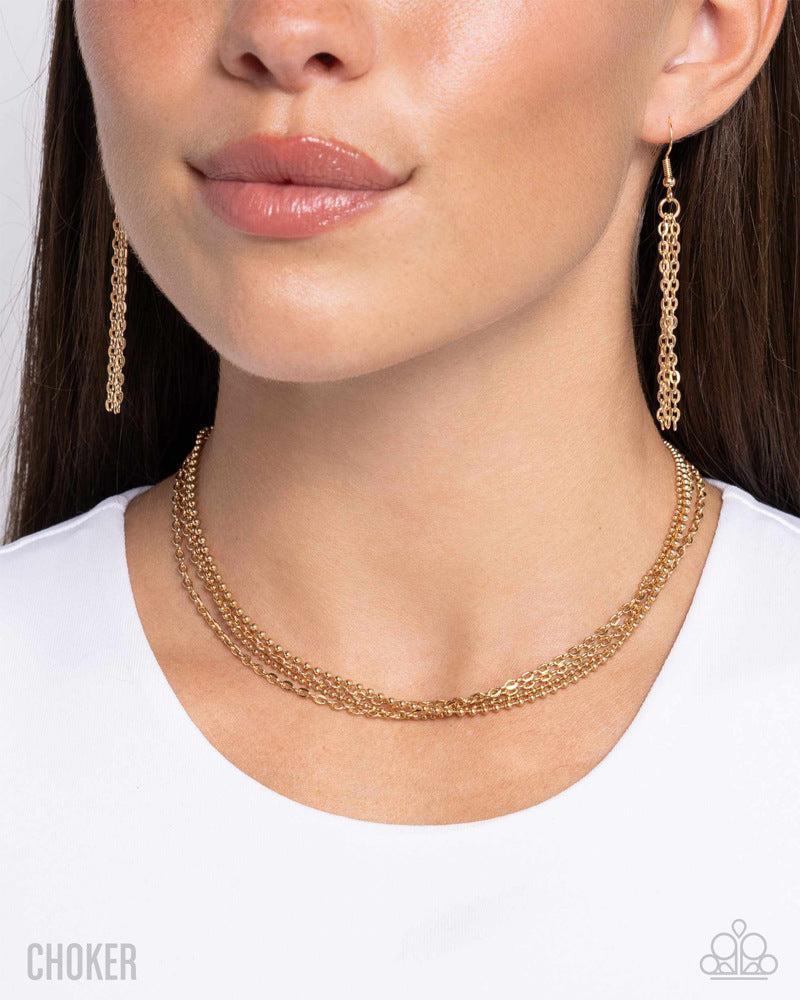 Industrial Independence Gold Necklace - Paparazzi Accessories