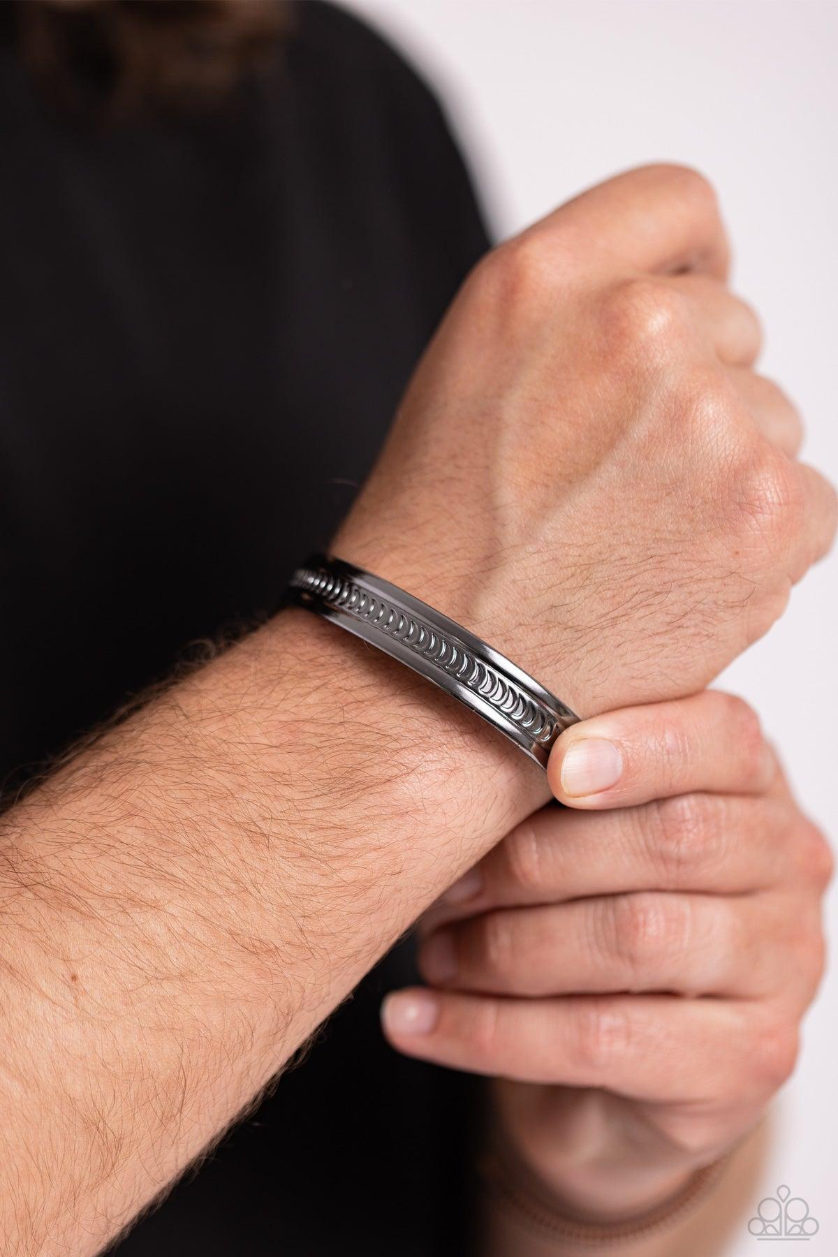 Industrial Quest Men's Gunmetal Black Cuff Bracelet - Paparazzi Accessories