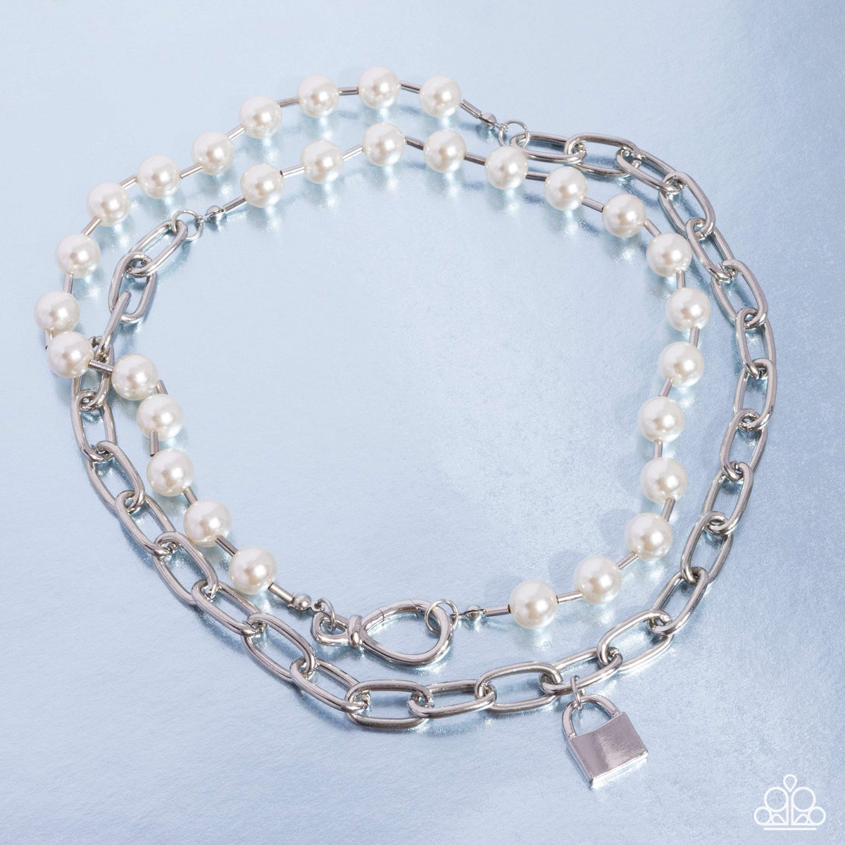 Infinite Industry White Pearl & Silver Chain Necklace - Paparazzi Accessories