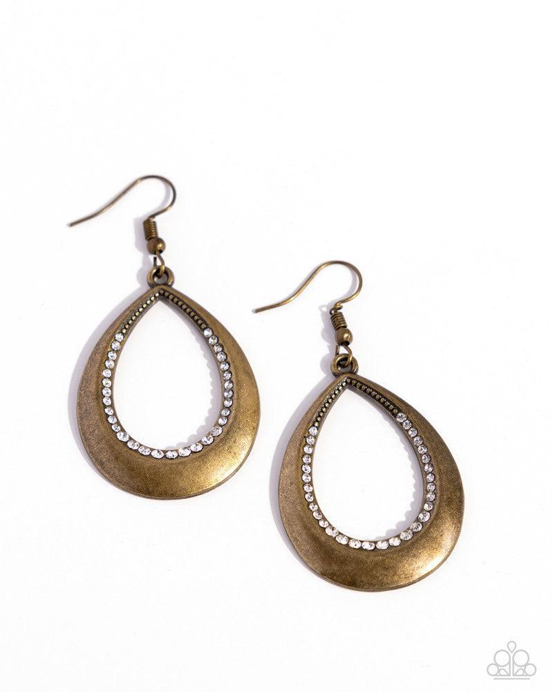 Inner Iridescence Brass Earrings - Paparazzi Accessories
