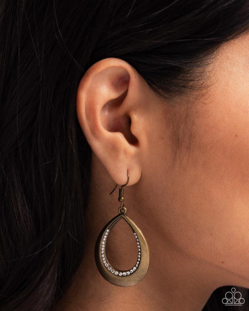 Inner Iridescence Brass Earrings - Paparazzi Accessories