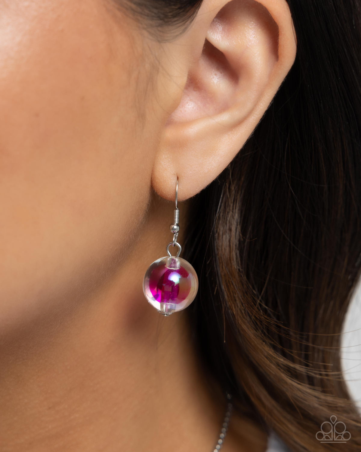 Iridescent Identity Pink Necklace - Paparazzi Accessories - free matching earrings -CarasShop.com - Paparazzi Jewelry by Cara Jewels