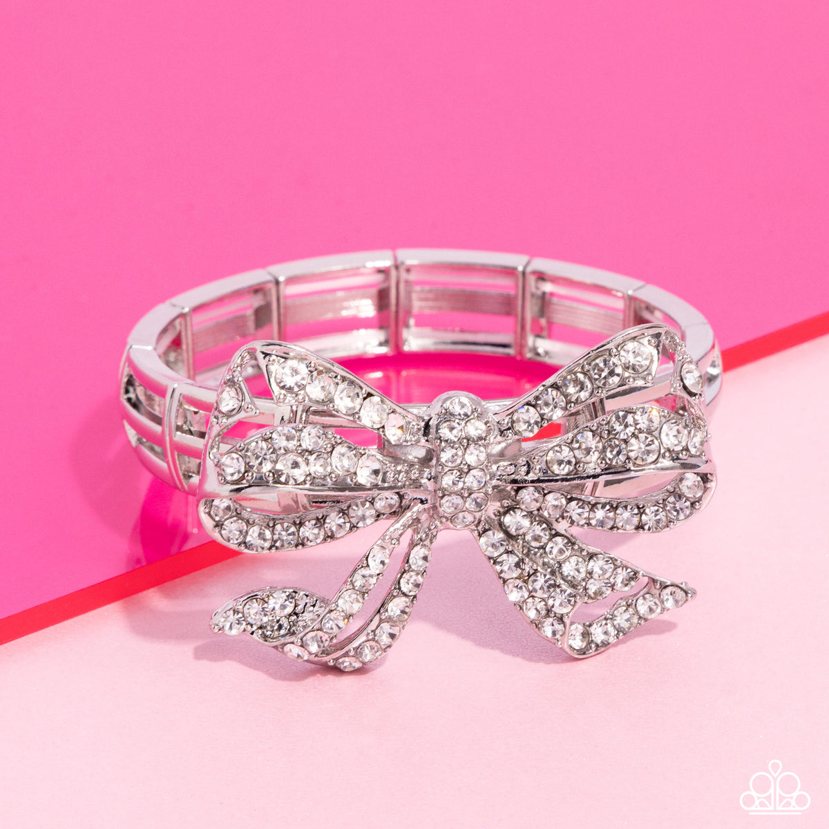 It's All A-BOW-t Me White Bracelet - Paparazzi Accessories