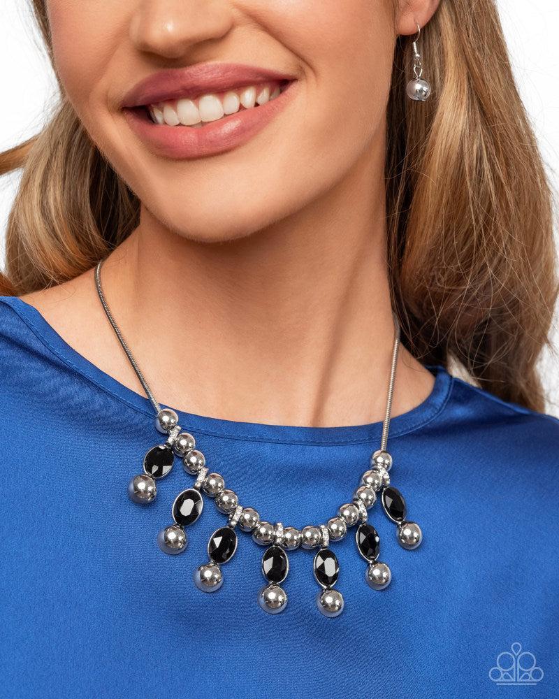 Just A Habit Black & Silver Necklace - Paparazzi Accessories