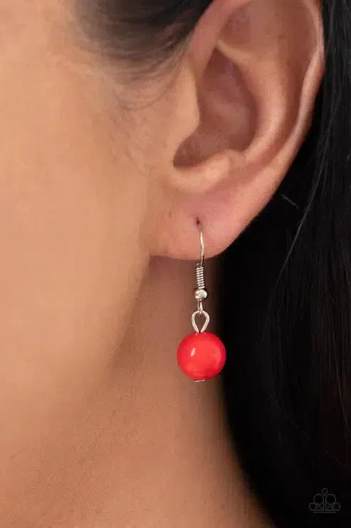 Kite Flight Red Necklace - Paparazzi Accessories - free matching earrings -CarasShop.com - Paparazzi Jewelry by Cara Jewels