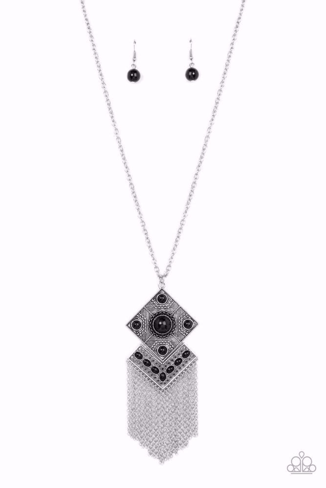 Kite Flight Black Necklace - Paparazzi Accessories