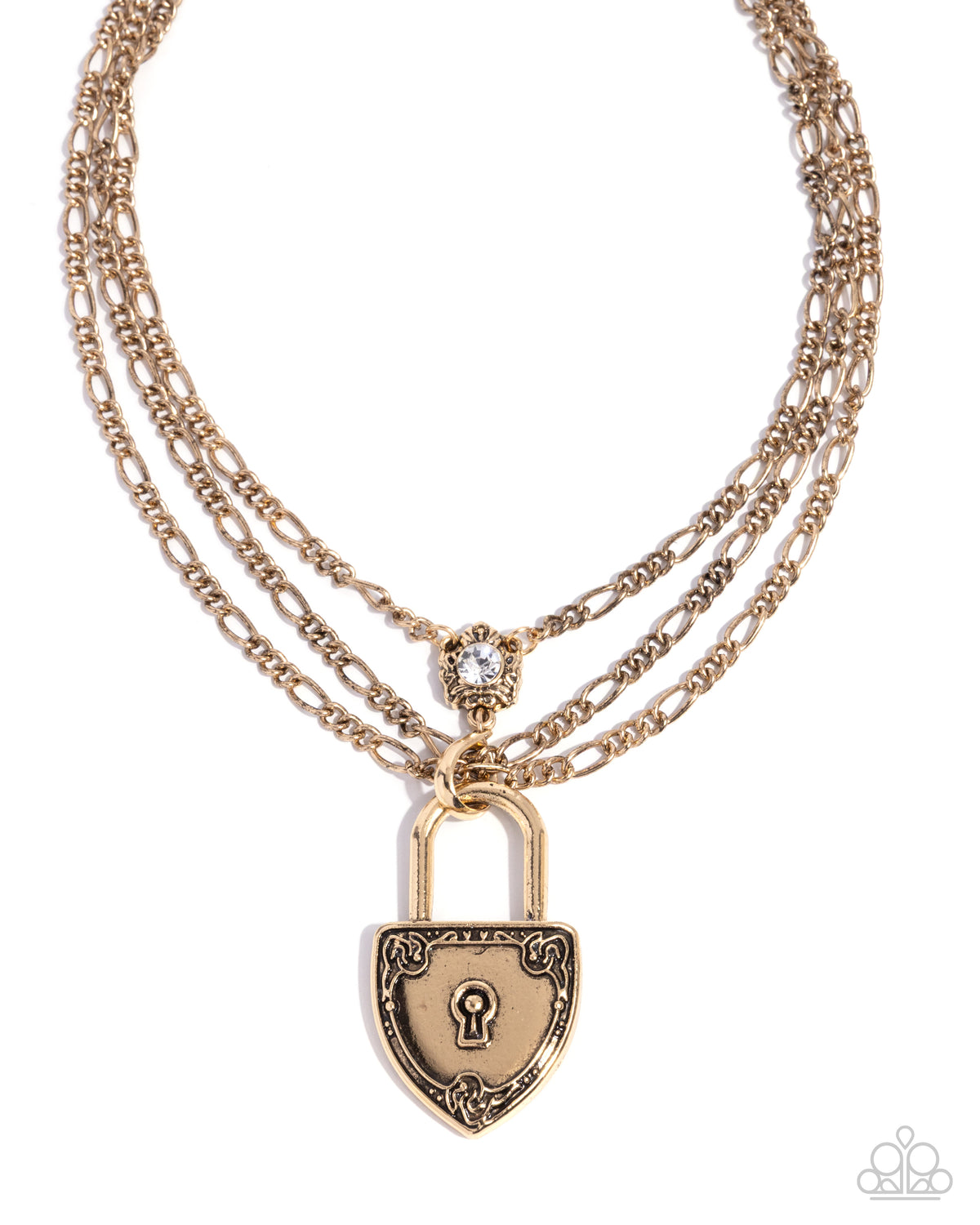 "Lock" Show Gold Necklace - Paparazzi Accessories