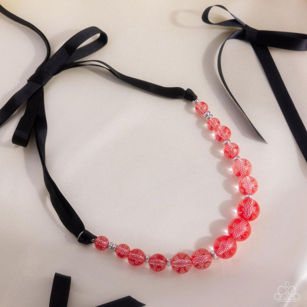 Lace Maker Red Necklace - Paparazzi Accessories
