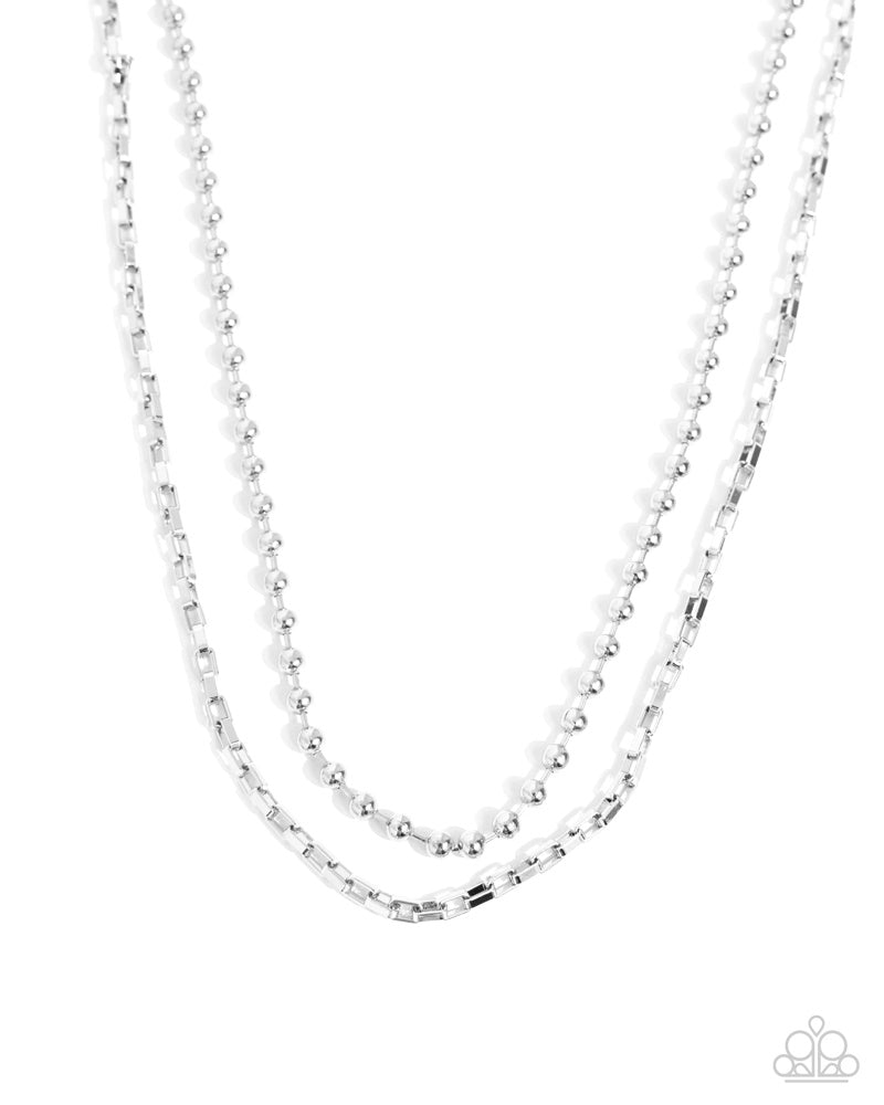 Laidback Layers Silver Necklace - Paparazzi Accessories
