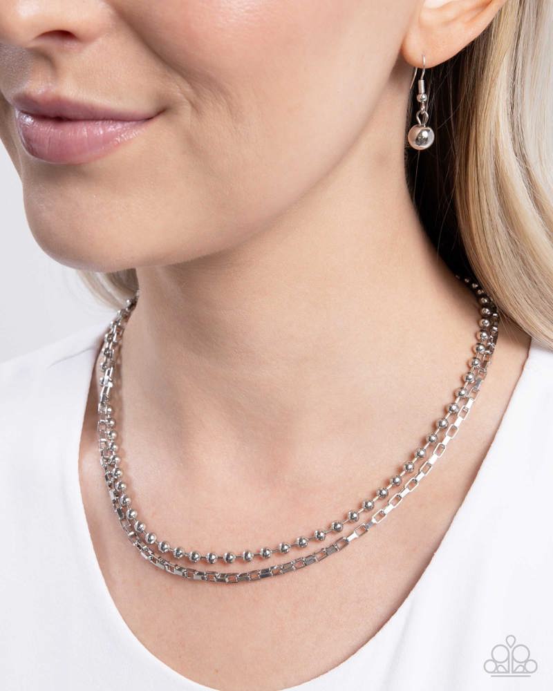 Laidback Layers Silver Necklace - Paparazzi Accessories