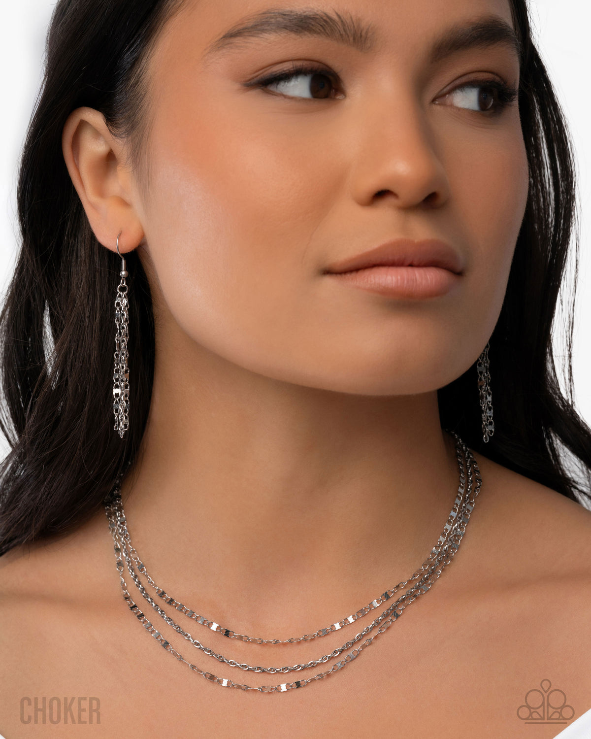 Layered Legend Silver Choker Necklace - Paparazzi Accessories