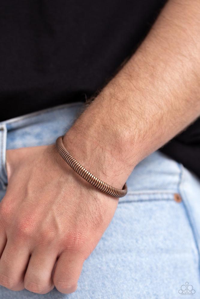 Let It RIB Men's Copper Cuff Bracelet - Paparazzi Accessories