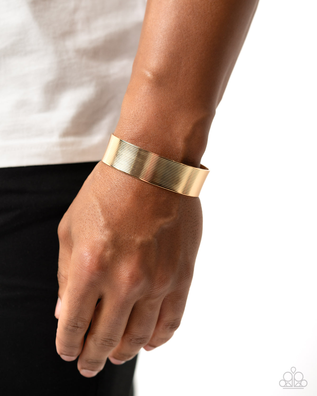 Linear Layers Men's Gold Cuff Bracelet - Paparazzi Accessories
