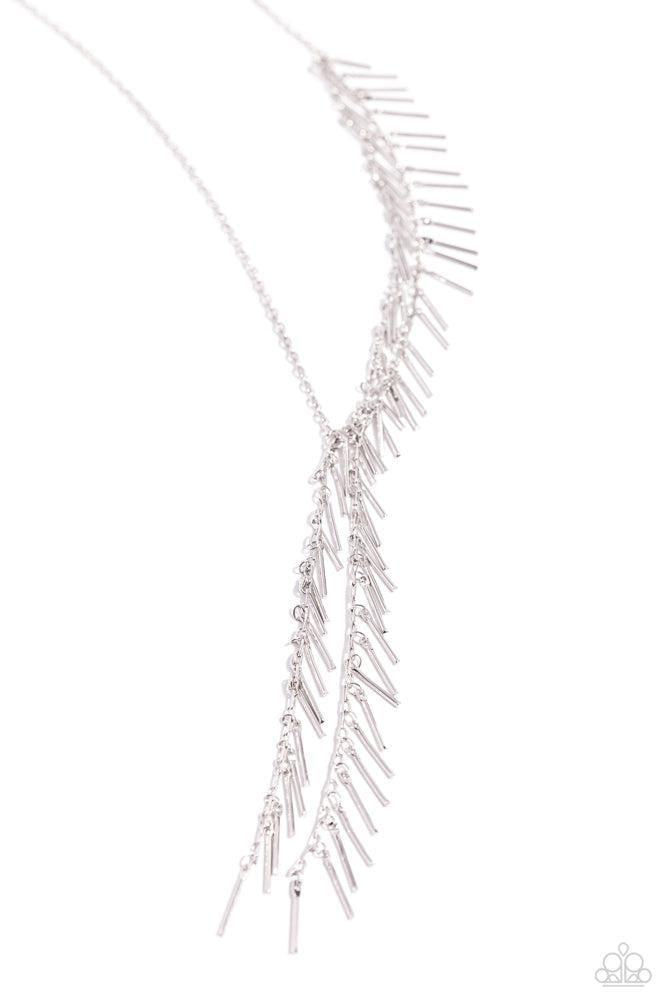 Linear Leap Silver Necklace - Paparazzi Accessories