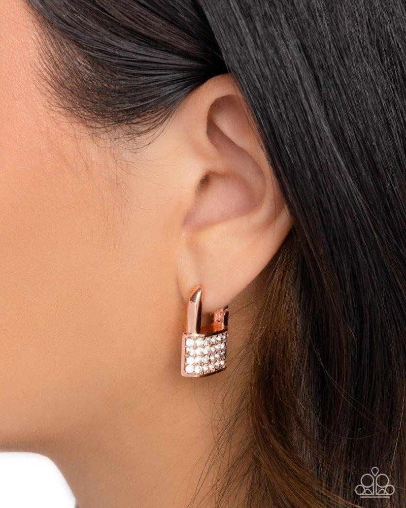 Locked Luxury Copper Earrings - Paparazzi Accessories