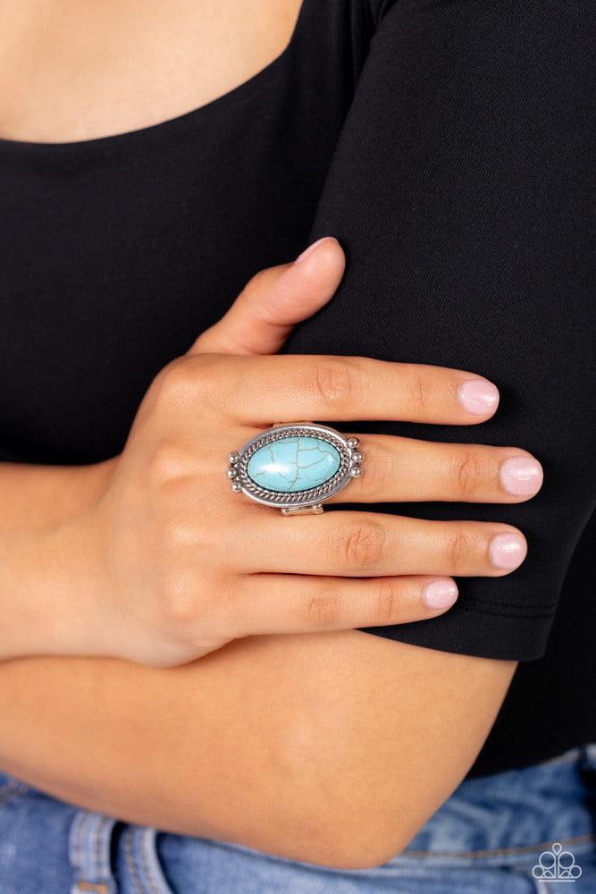 Lost in Sagebrush Blue Ring - Paparazzi Accessories