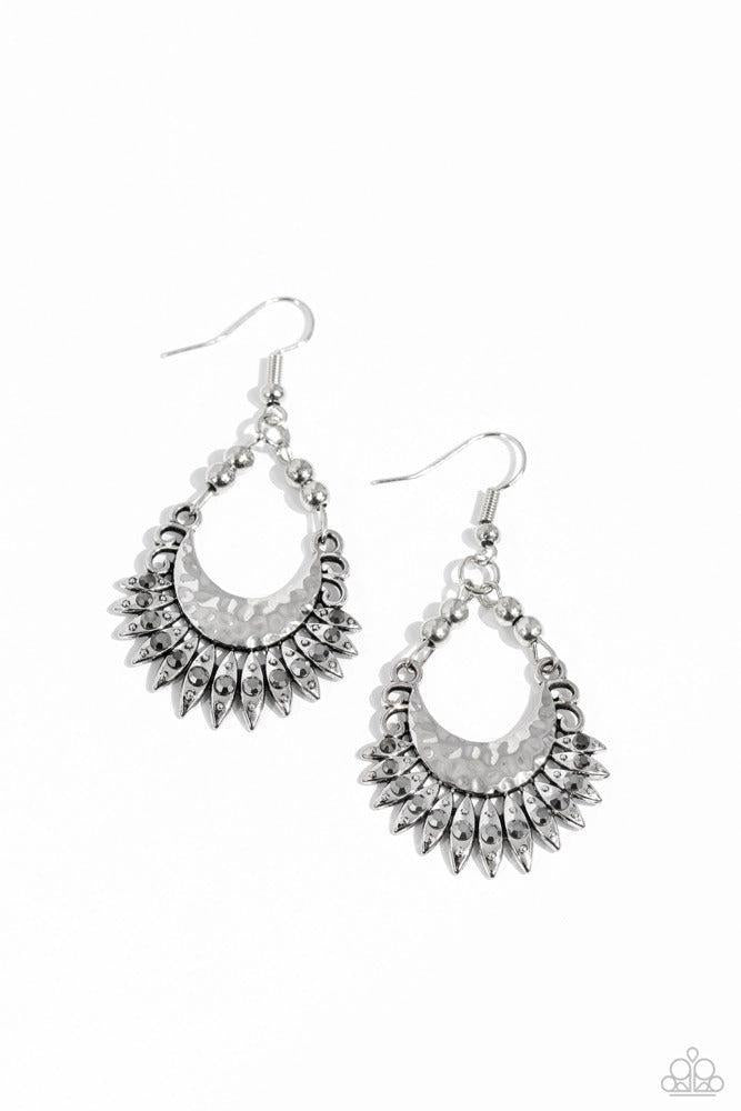 Lunar Luxury Silver Earrings - Paparazzi Accessories