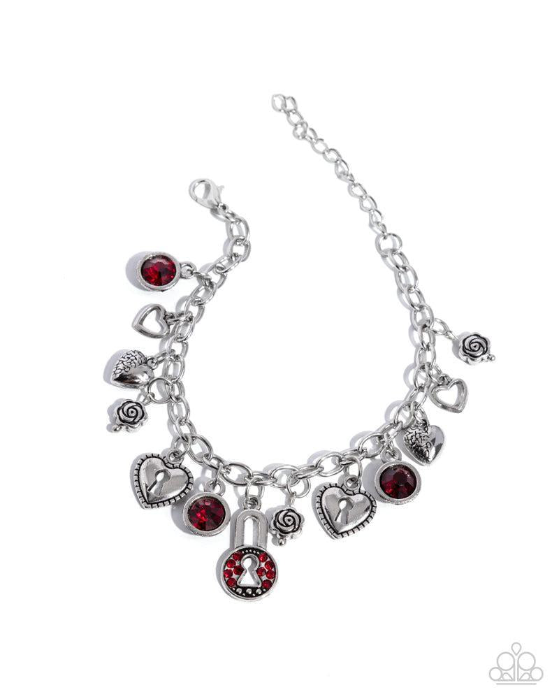 Luxurious Locks Red Bracelet - Paparazzi Accessories