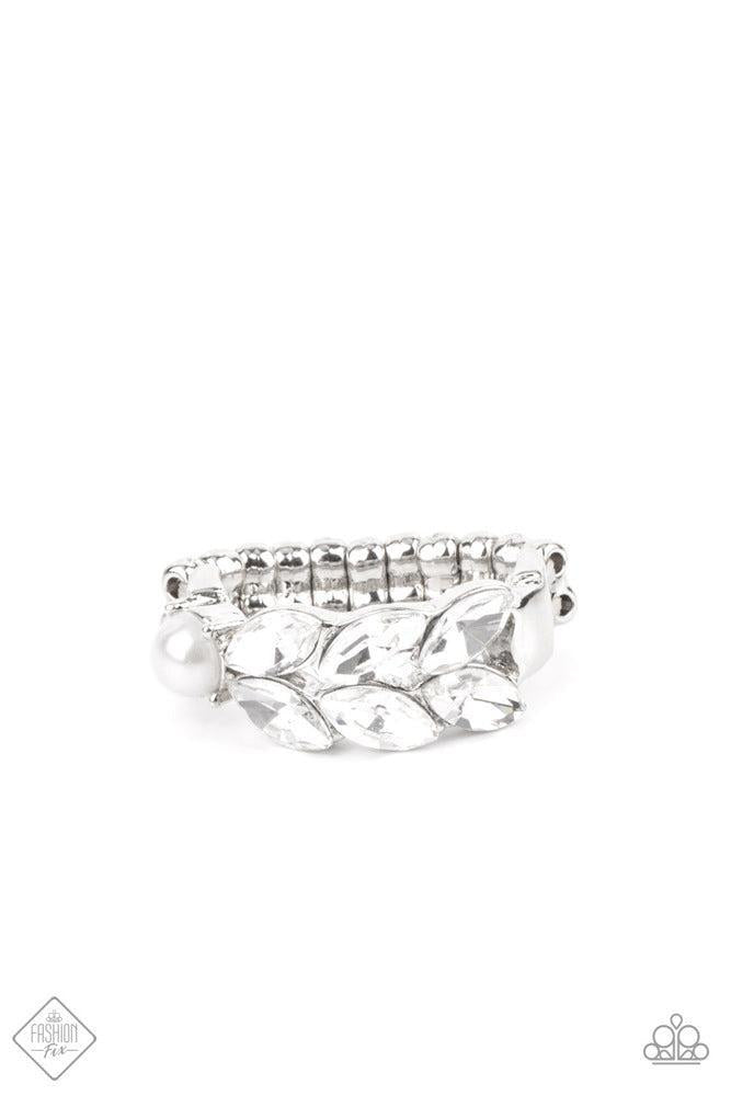 Majestically Musing White Ring - Paparazzi Accessories