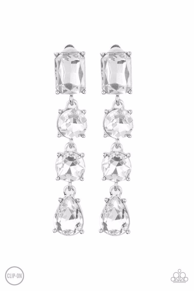 Make A-LIST White Earrings - Paparazzi Accessories