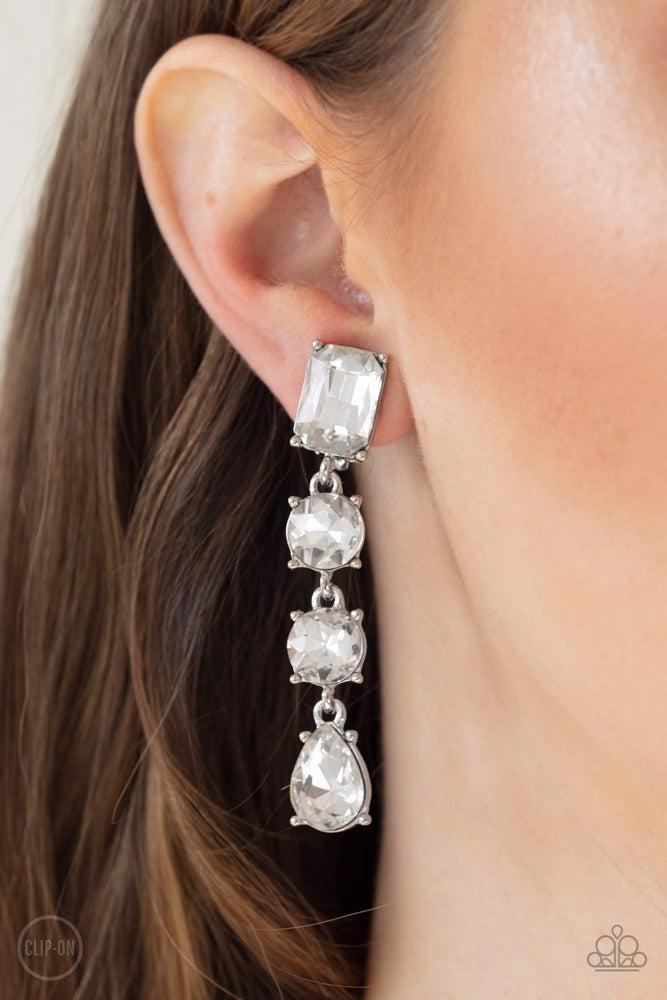 Make A-LIST White Earrings - Paparazzi Accessories