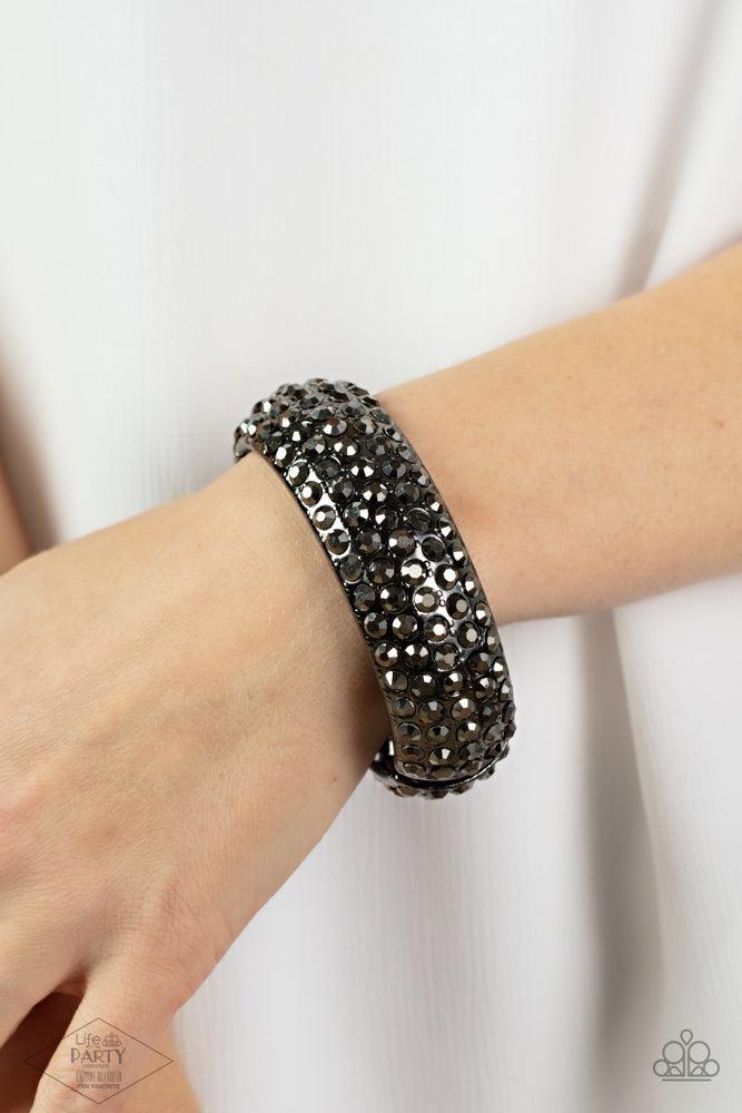 Making My Way Gunmetal Black Zi Collection Hinged Bracelet - Paparazzi Accessories