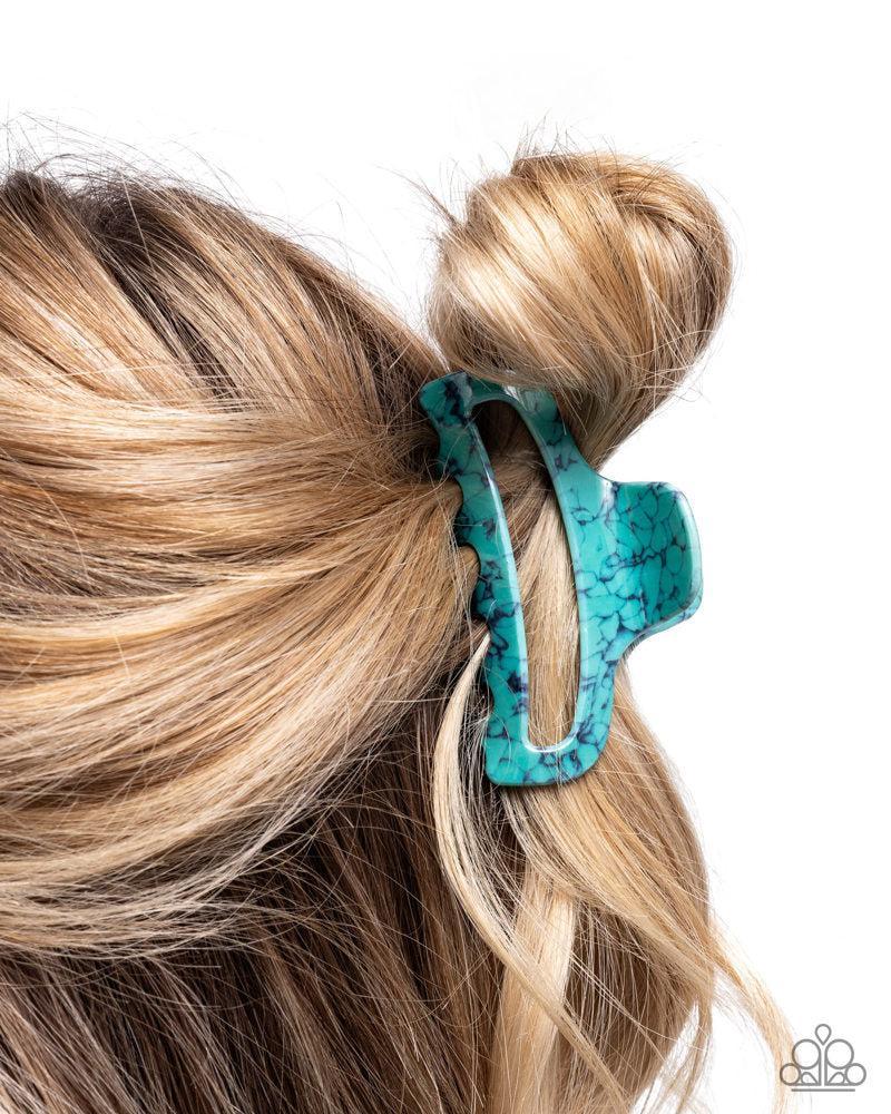 Marbled Model Blue Hair Claw Clip - Paparazzi Accessories