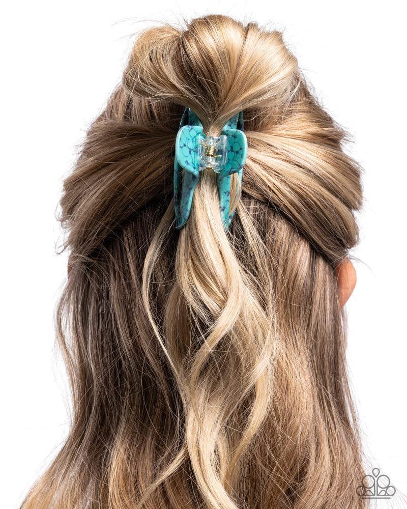 Marbled Model Blue Hair Claw Clip - Paparazzi Accessories