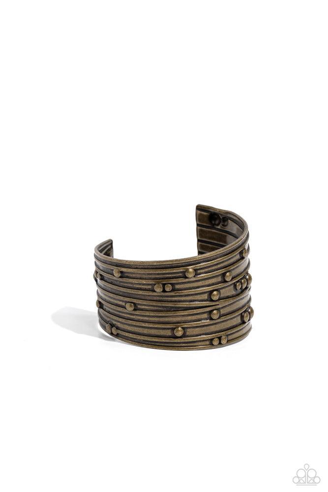 Mechanical Motif Brass Bracelet - Paparazzi Accessories