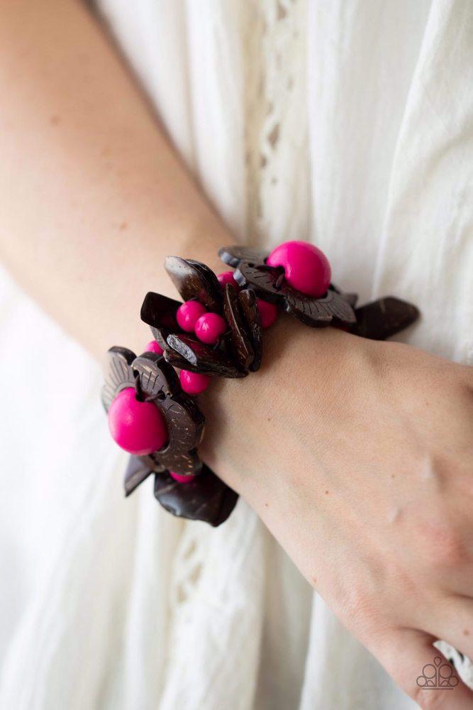 Mediterranean Mangrove Pink Wood Bracelet - Paparazzi Accessories