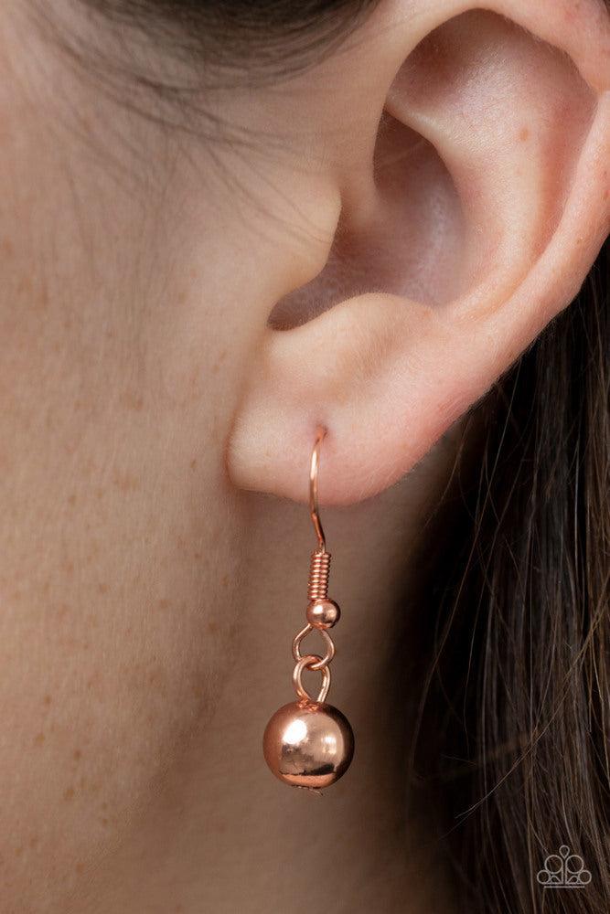Metro Milestone Copper Necklace - Paparazzi Accessories - free matching earrings -CarasShop.com - Paparazzi Jewelry by Cara Jewels
