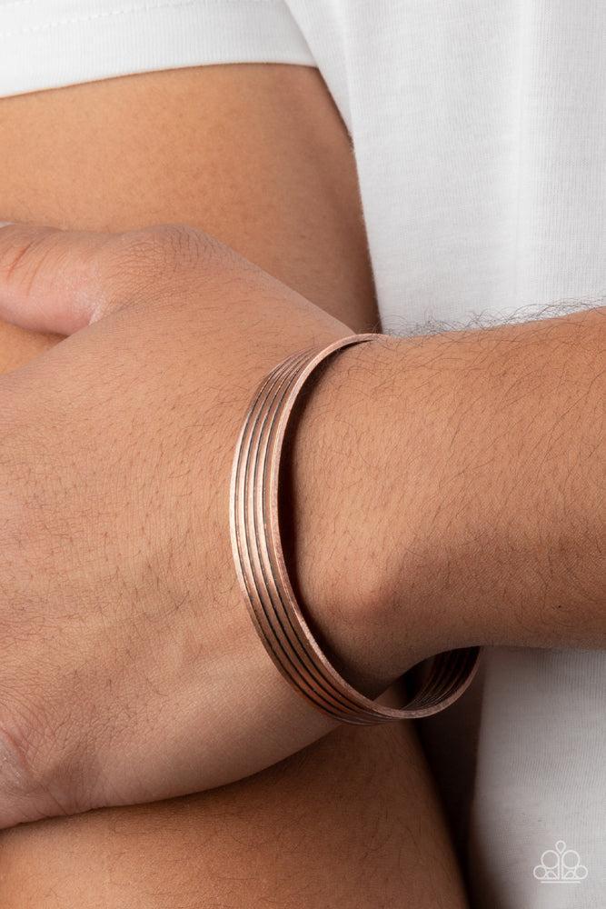 Metro Lineman Men's Copper Cuff Bracelet - Paparazzi Accessories