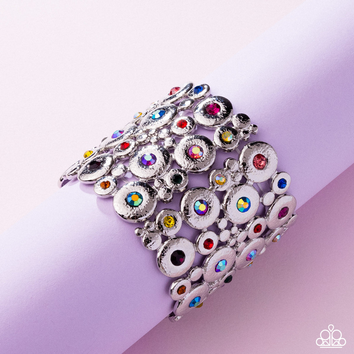 Millennial Medley Multi Rhinestone & Silver Bracelet - Paparazzi Accessories