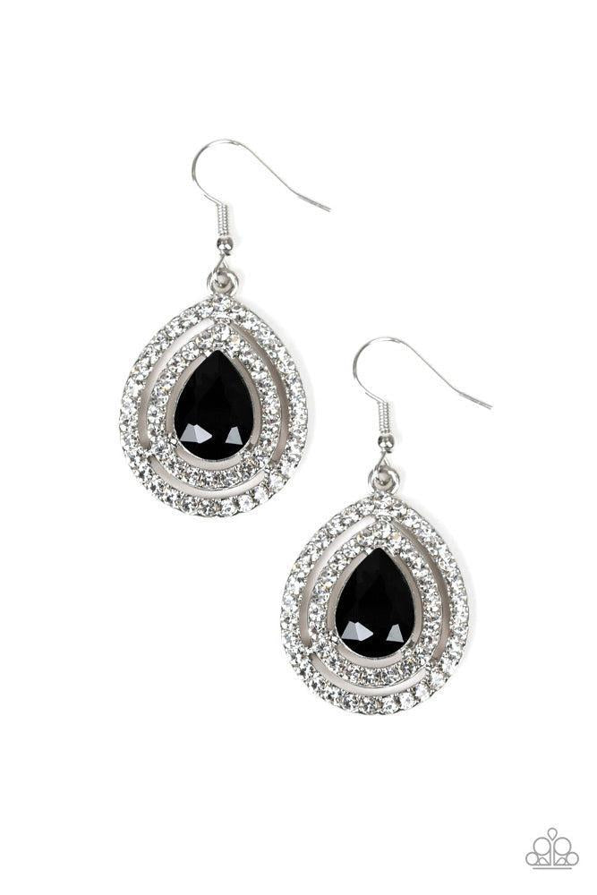 Millionaire Debonair Black Earrings - Paparazzi Accessories