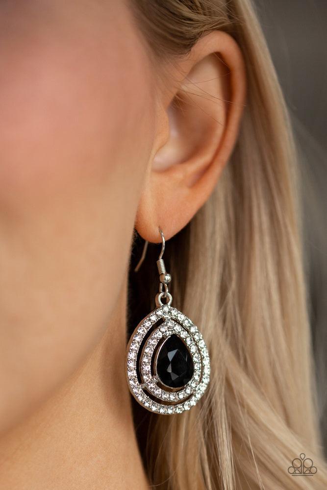 Millionaire Debonair Black Earrings - Paparazzi Accessories