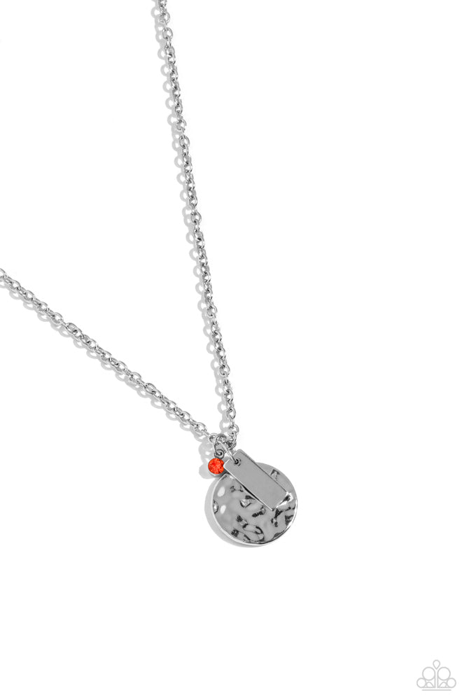 Minimal EFFORTLESS Orange Necklace - Paparazzi Accessories