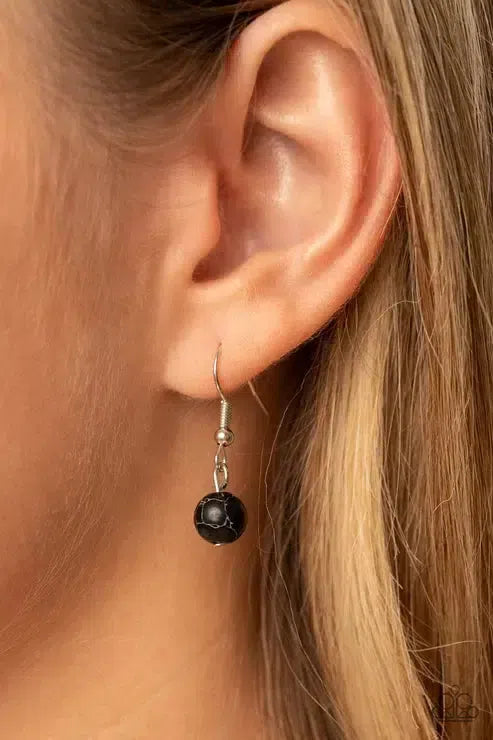 Mojave Moon Black Necklace - Paparazzi Accessories - free matching earrings -CarasShop.com - Paparazzi Jewelry by Cara Jewels