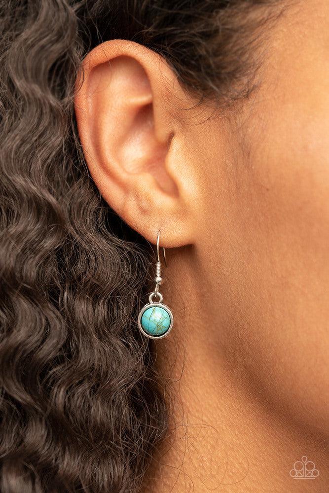 Mojave Mountaineer Blue Necklace - Paparazzi Accessories - free matching earrings -CarasShop.com - Paparazzi Jewelry by Cara Jewels