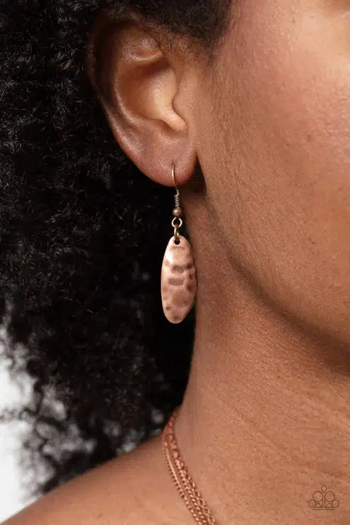 Monochromatic Model Copper Necklace - Paparazzi Accessories - free matching earrings -CarasShop.com - Paparazzi Jewelry by Cara Jewels