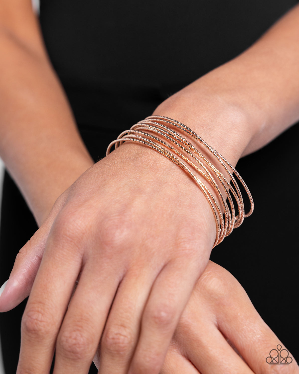 Monochromatic Crossover Rose Gold Bracelet - Paparazzi Accessories