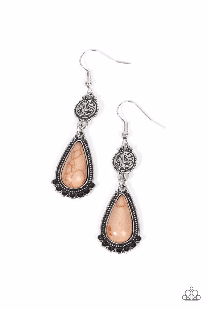 Montana Mountains Brown Earrings - Paparazzi Accessories