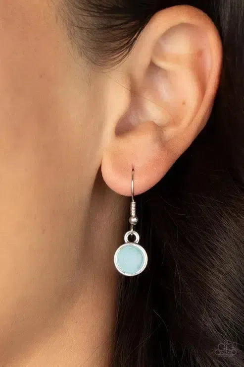 Moonbeam Magic Blue Necklace - Paparazzi Accessories - free matching earrings -CarasShop.com - Paparazzi Jewelry by Cara Jewels