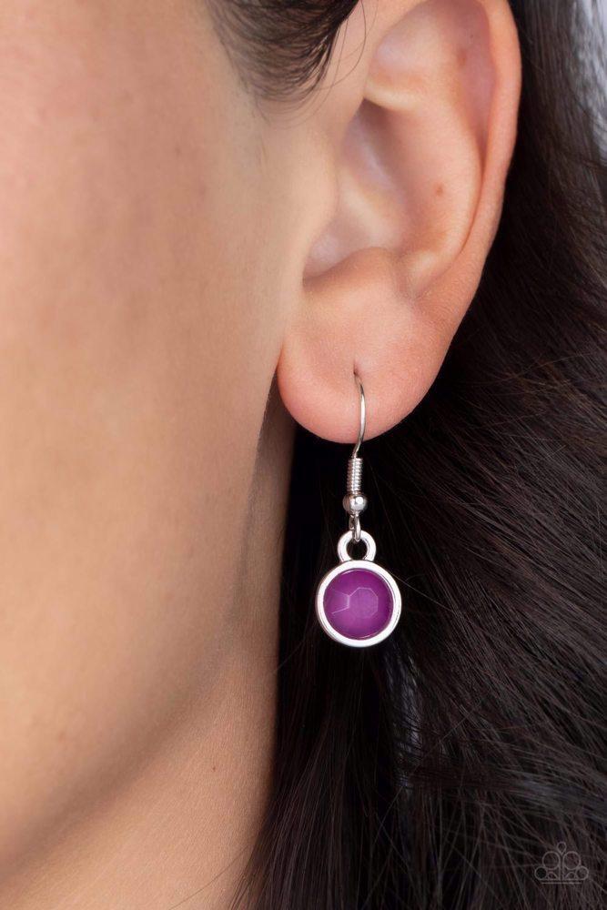 Moonbeam Magic Purple Necklace - Paparazzi Accessories - free matching earrings -CarasShop.com - Paparazzi Jewelry by Cara Jewels