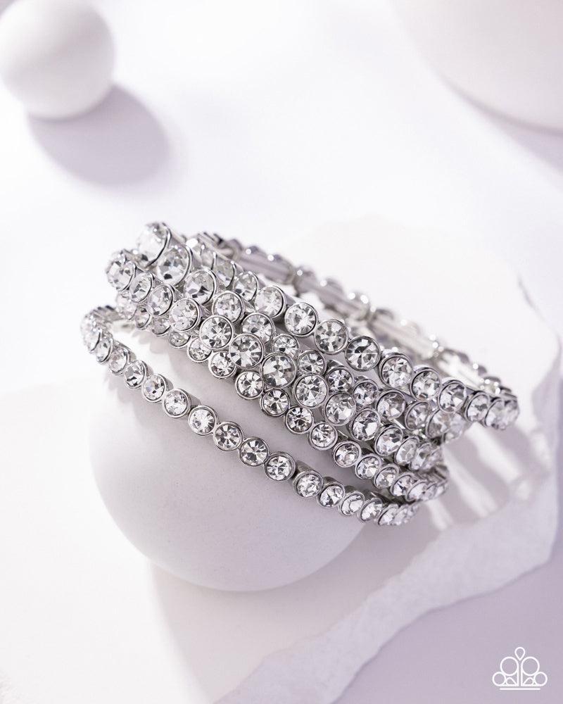 More Than A Moment White Rhinestone Zi Collection Bracelet - Paparazzi Accessories