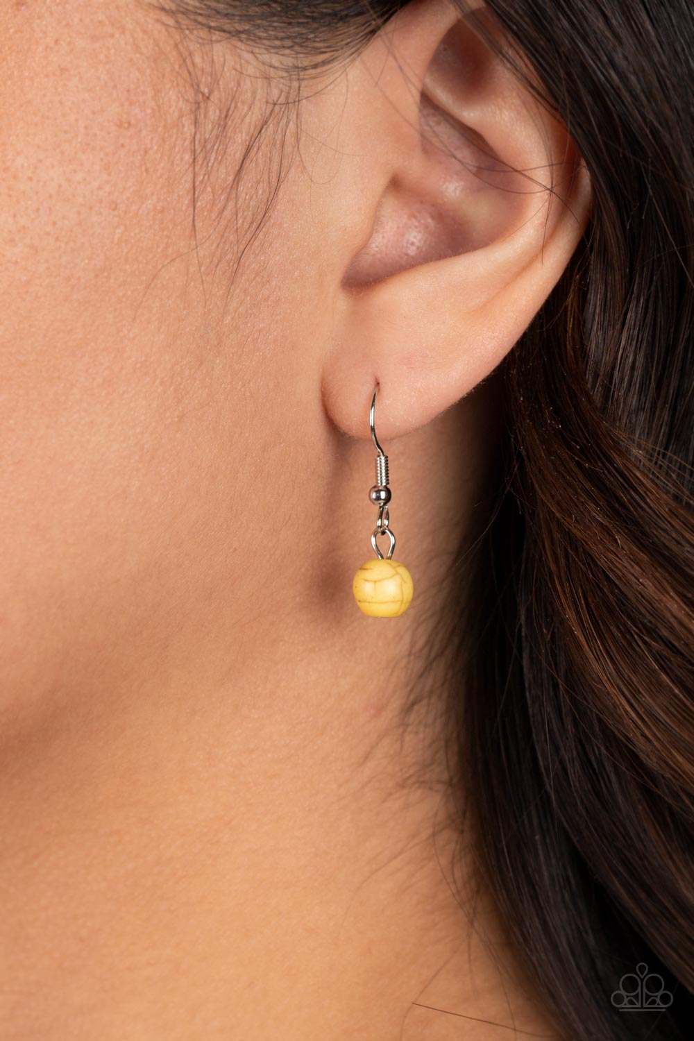 New Age Nomad Yellow Stone Necklace - Paparazzi Accessories - free matching earrings -CarasShop.com - Paparazzi Jewelry by Cara Jewels