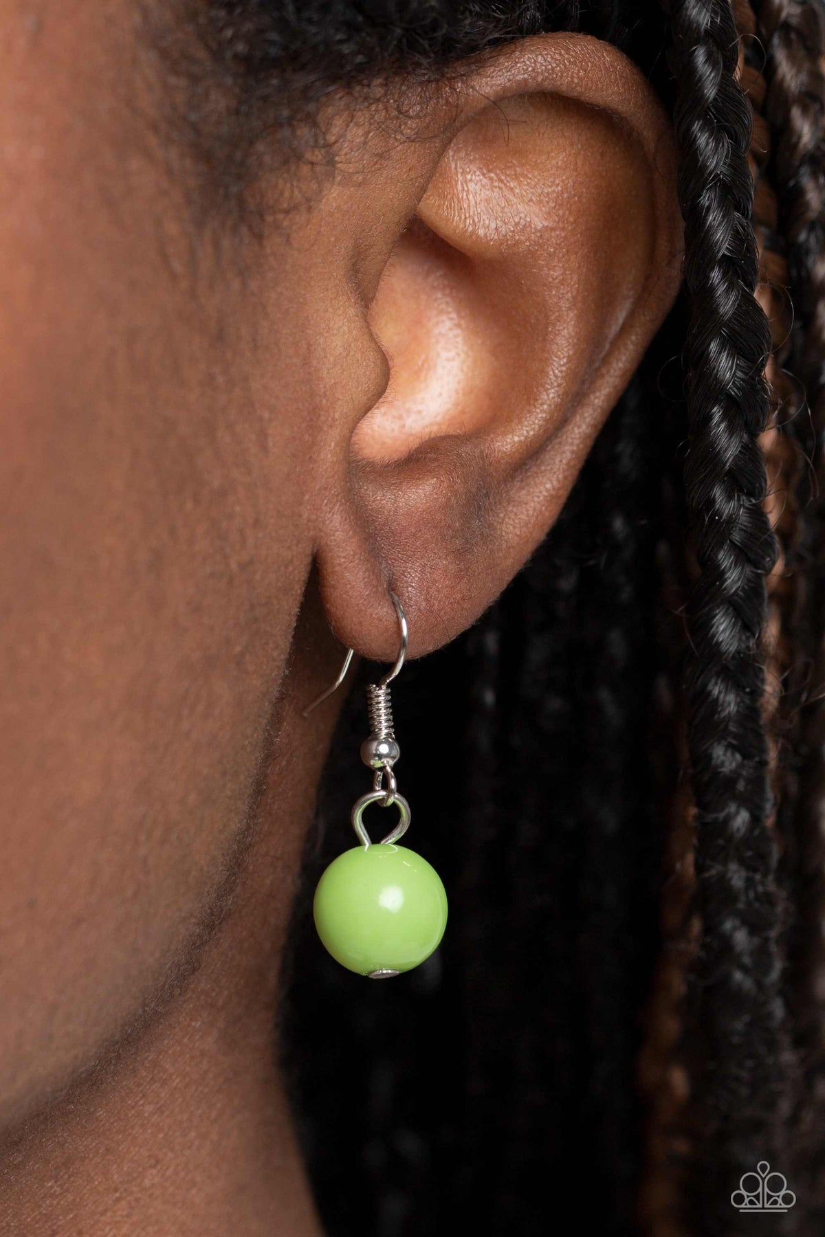 No Laughing SPLATTER Green & Black Necklace - Paparazzi Accessories - free matching earrings -CarasShop.com - Paparazzi Jewelry by Cara Jewels