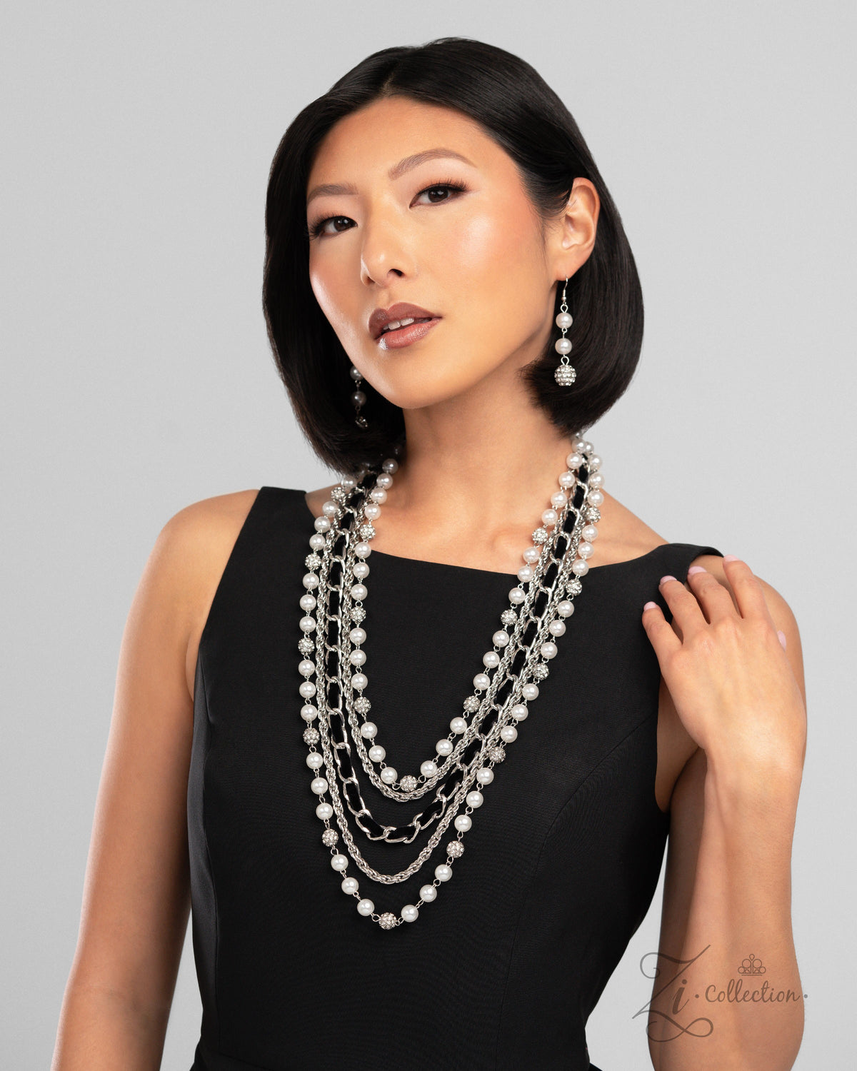 Nostalgic 2024 Zi Collection Necklace - Paparazzi Accessories stylized on model wearing black - CarasShop.com - Paparazzi Jewelry by Cara Jewels