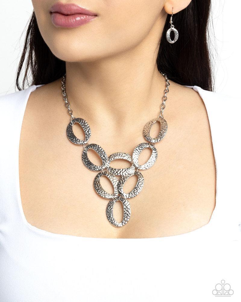 OVAL The Limit Silver Necklace - Paparazzi Accessories