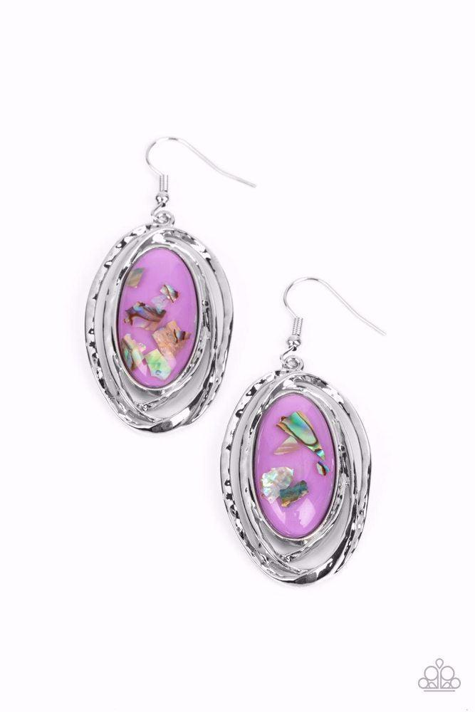 Ocean Floor Oracle Purple Earrings - Paparazzi Accessories
