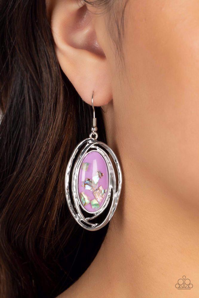 Ocean Floor Oracle Purple Earrings - Paparazzi Accessories